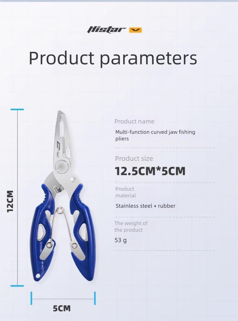 Multi-Functional Fishing Pliers, Stainless Steel Lure Pliers with Hook Remover, Line Cutter & Scissors for Fishing