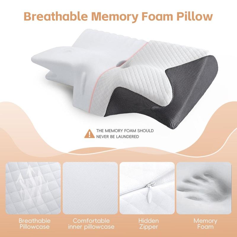 Memory Foam Neck Pillow, 1 Count Comfortable Neck Pillow, Essential Supplies for Home, Travel, Dormitory, Bedroom