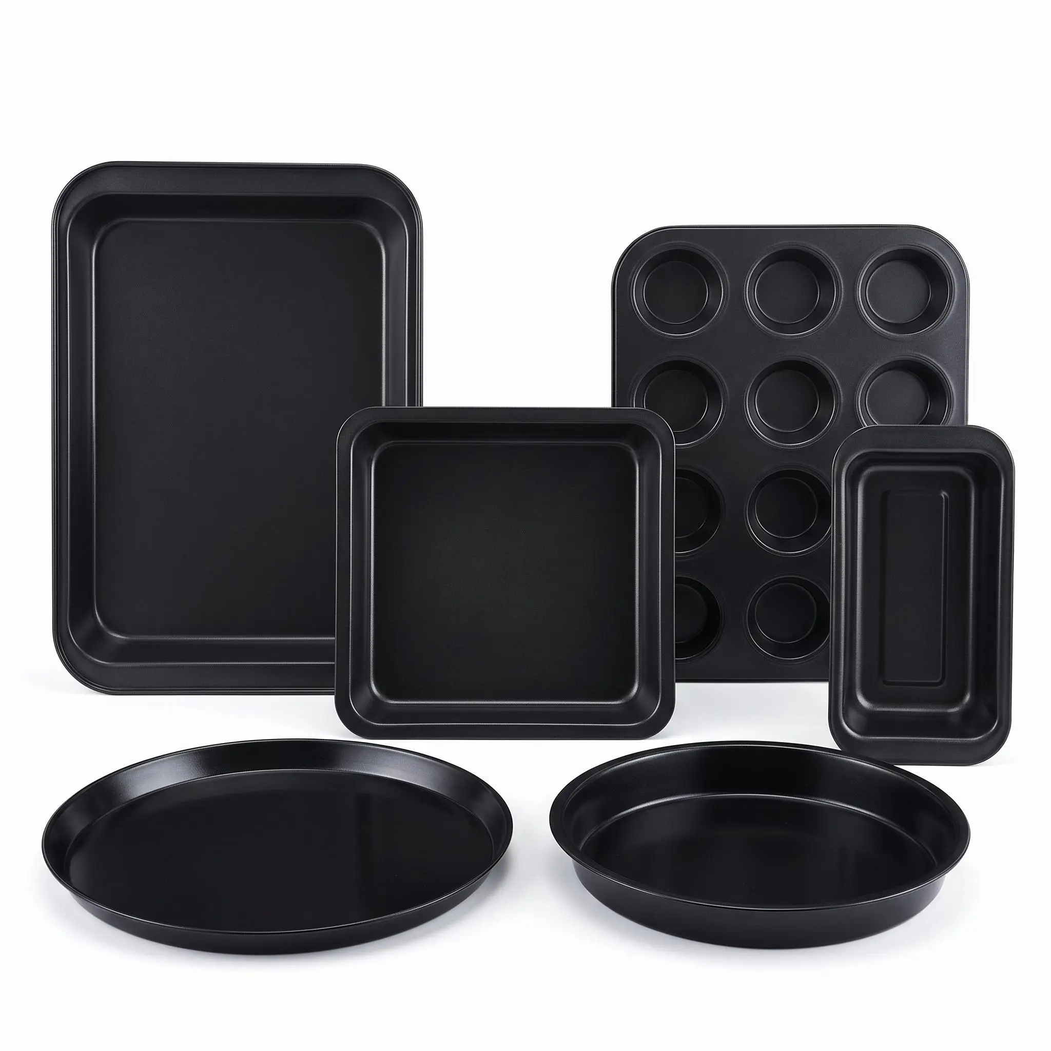 6-Piece Carbon Steel Ceramic Non-Stick Bakeware Set, Dishwasher Safe Oven Baking Pans, Multipurpose Baking Trays for Home Cooking, Perfect Kitchen Gift for Baking Lovers