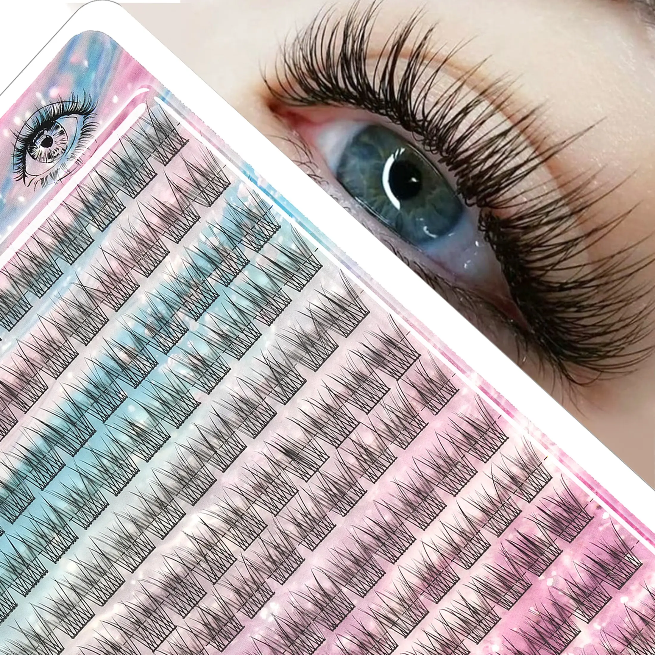 Korean Natural False Lashes, 156 Pairs DIY Lash Extensions, Soft Lightweight Design, Perfect for Daily, School, Date Scenes