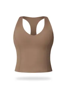 Women's Solid Color Sports Singlet, Breathable Comfortable Sports Tank Top for Yoga Gym Workout, Ladies Sportswear for Indoor Outdoor Wear