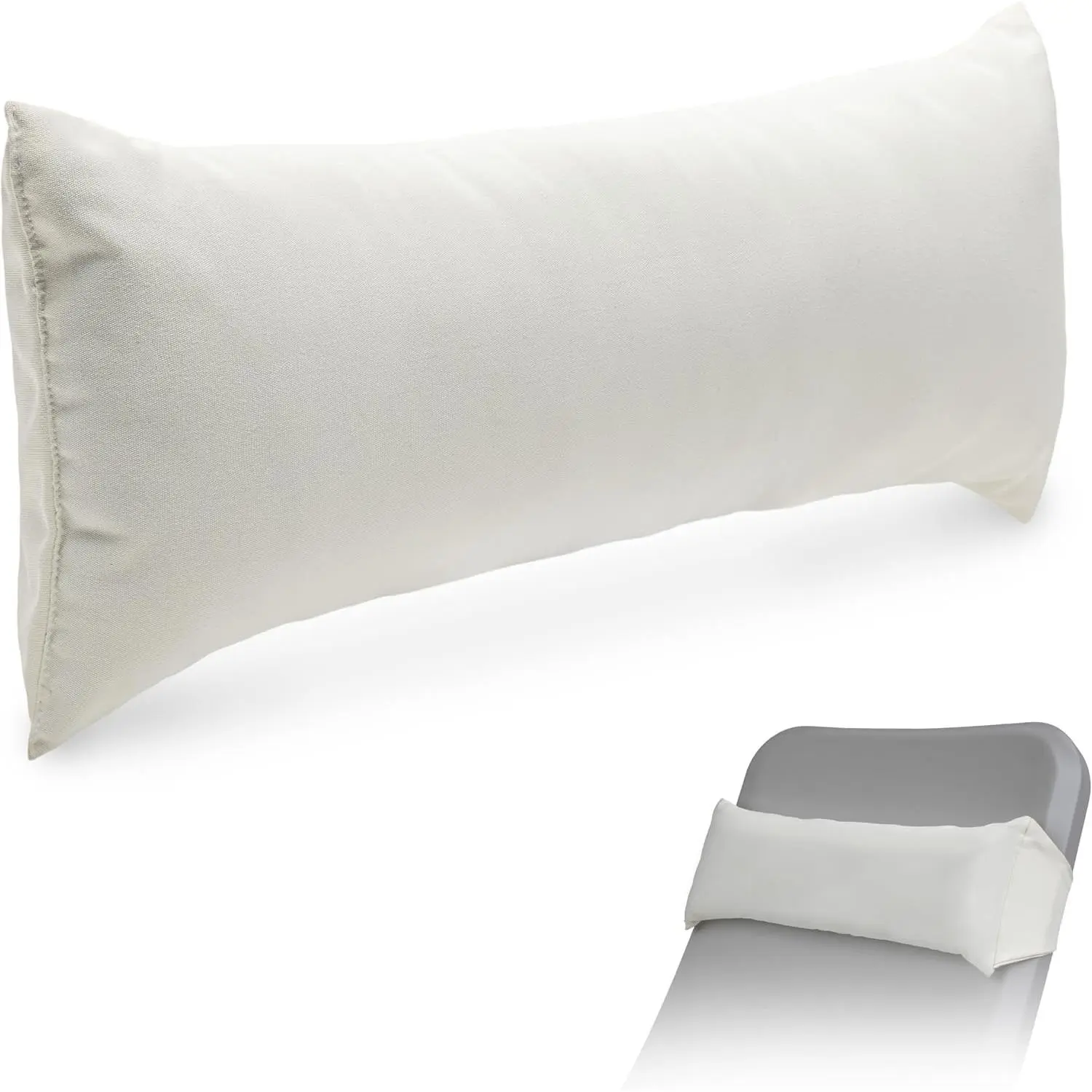 Modern Outdoor Lounge Chair Pillow with Strap - Waterproof Headrest Pillow for Pool Lounger & Patio Chaise Cushions