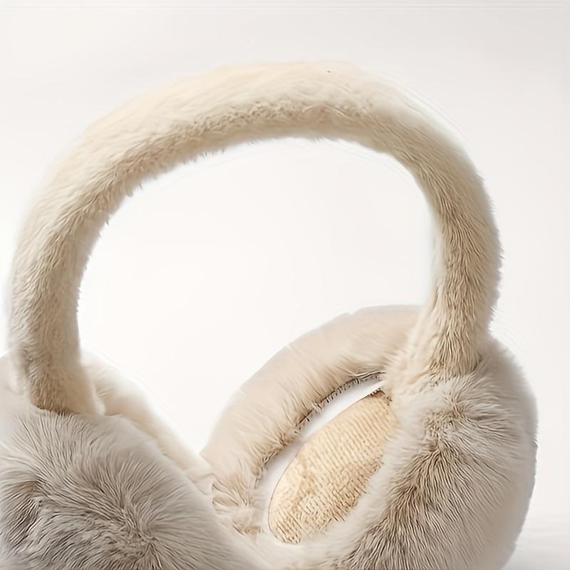 2/6PCS Women's Winter Warm Earmuffs – Fashionable Foldable Beige Cold Protection Gear With Adjustable Elastic Fit, Soft Fleece Lining And Storage Design, Cozy Outdoor Ear Covers For Skiing, Hiking, And Daily Wear TikTokShopBlackFriday unique beanies men