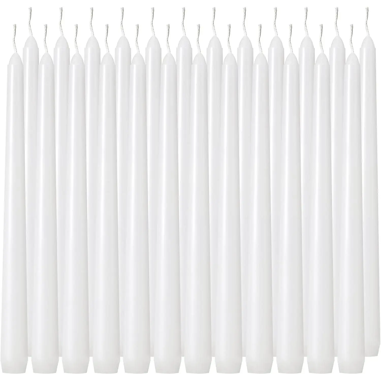 36 10, Inch Tall White Dripless Taper Candles, Unscented Smokeless Dinner Candle, Paraffin Wax Cotton Wick, 8 Hours item Burn Time