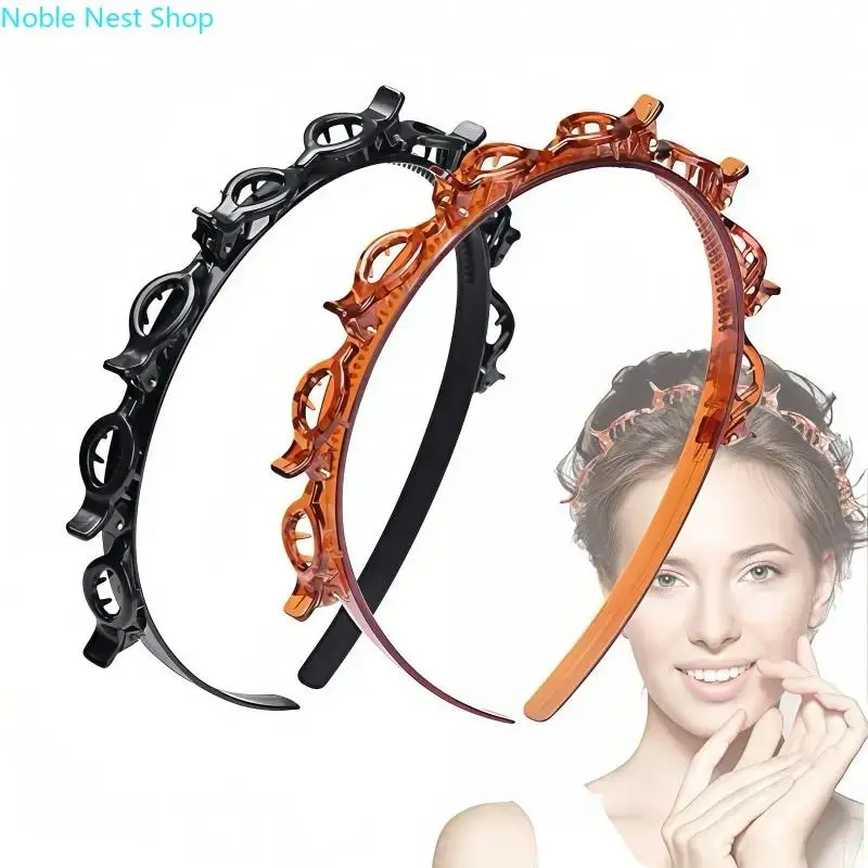 2-Pack Cute Minimalist Hair Clip Headband Combo, Multi-use Bang Fix Clip Hair Tie, Versatile Braiding Hair Accessory for Women’s Daily Hairstyle & Everyday Styling