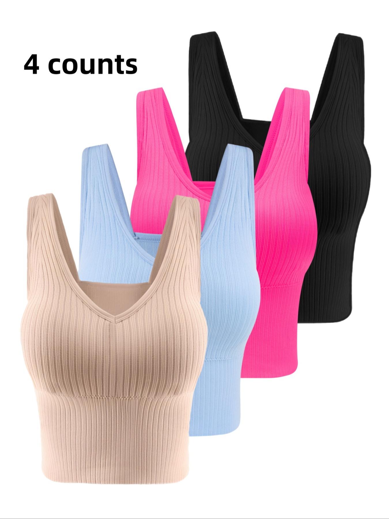 Women's Solid Backless Wireless Longline Bra, Casual Comfortable Breathable Lingerie Top for Fall, Soft Comfy Bra for Women