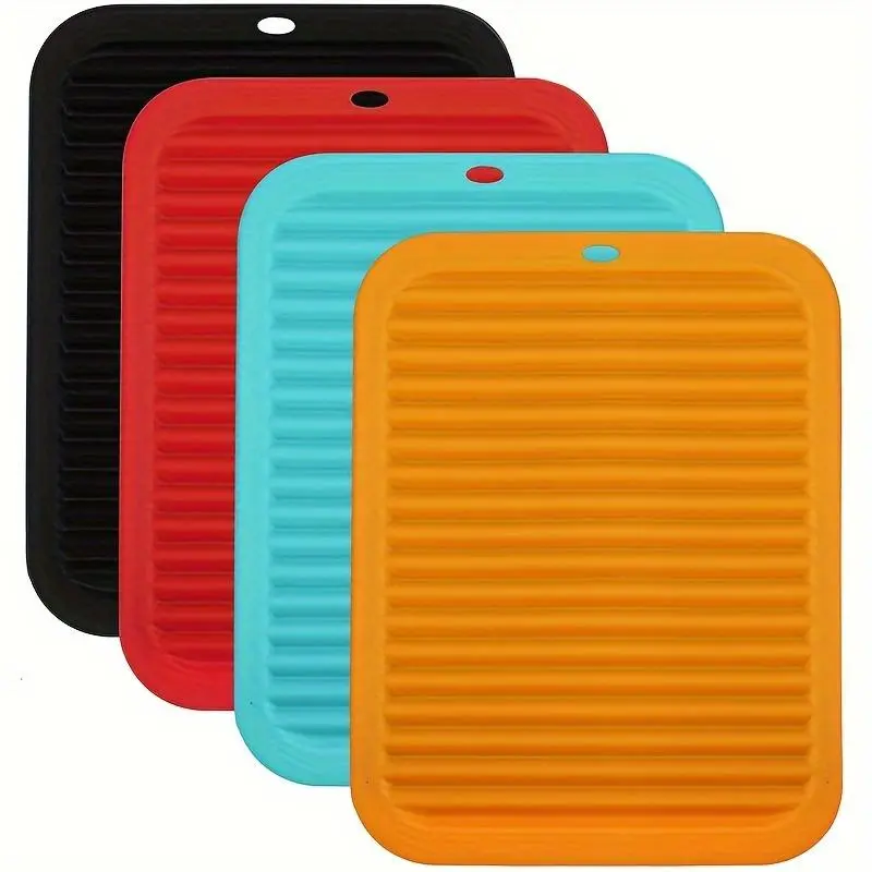 1pc/2pcNED Silicone Heat Insulation Mat, Suitable for Hot Dishes and Hot Pot, Heat Mat for Countertops, Tables, Pot Mat, Spoon Holder, Small Drying Mat