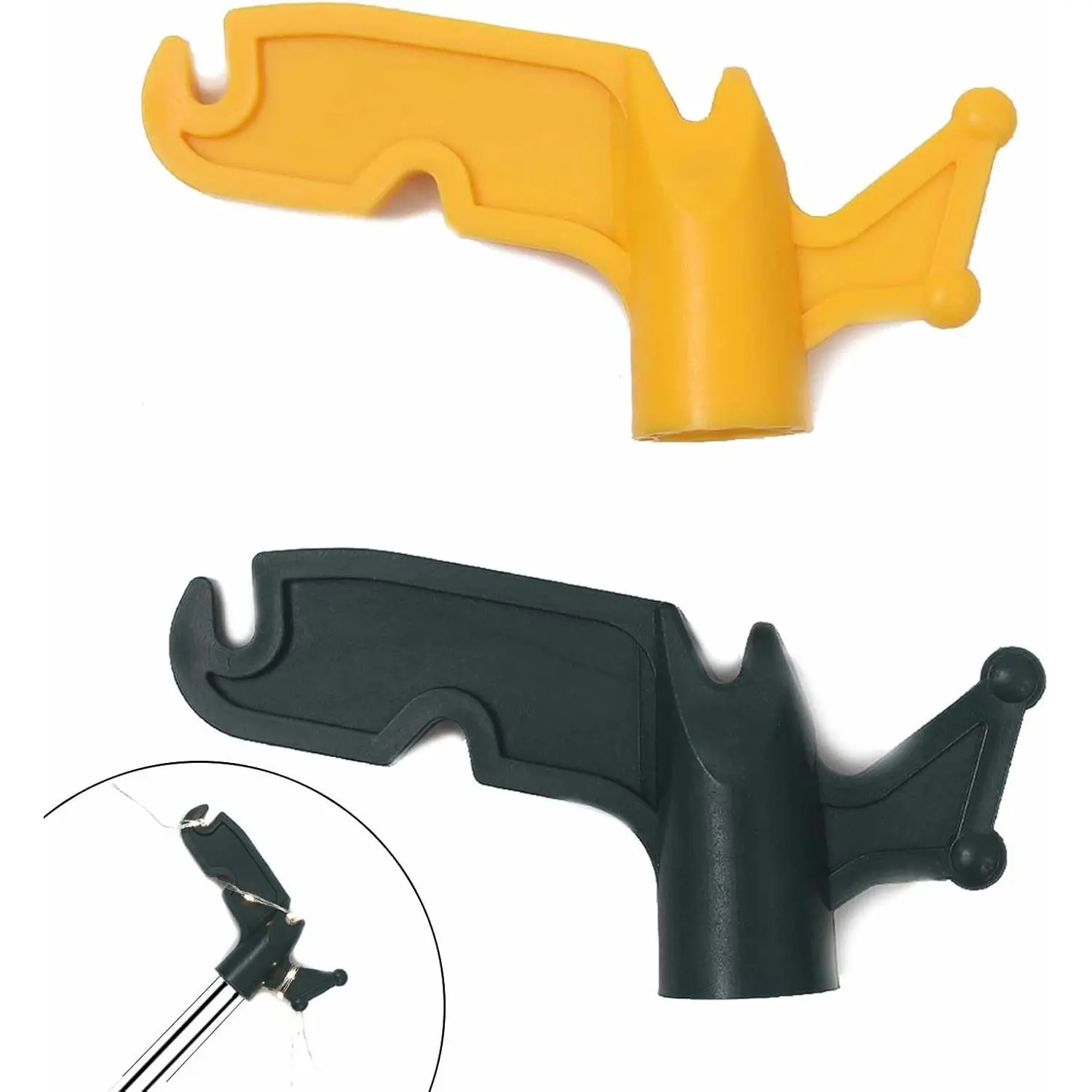 (2-Pack Multi-Purpose Plastic Utility Hook Attachment | for Poles-Screw- Hook 3/4" Inner Diameter Fits Threaded Poles Extension Poles & Broom Handles, Bird Feeder Pole Hanger Tool