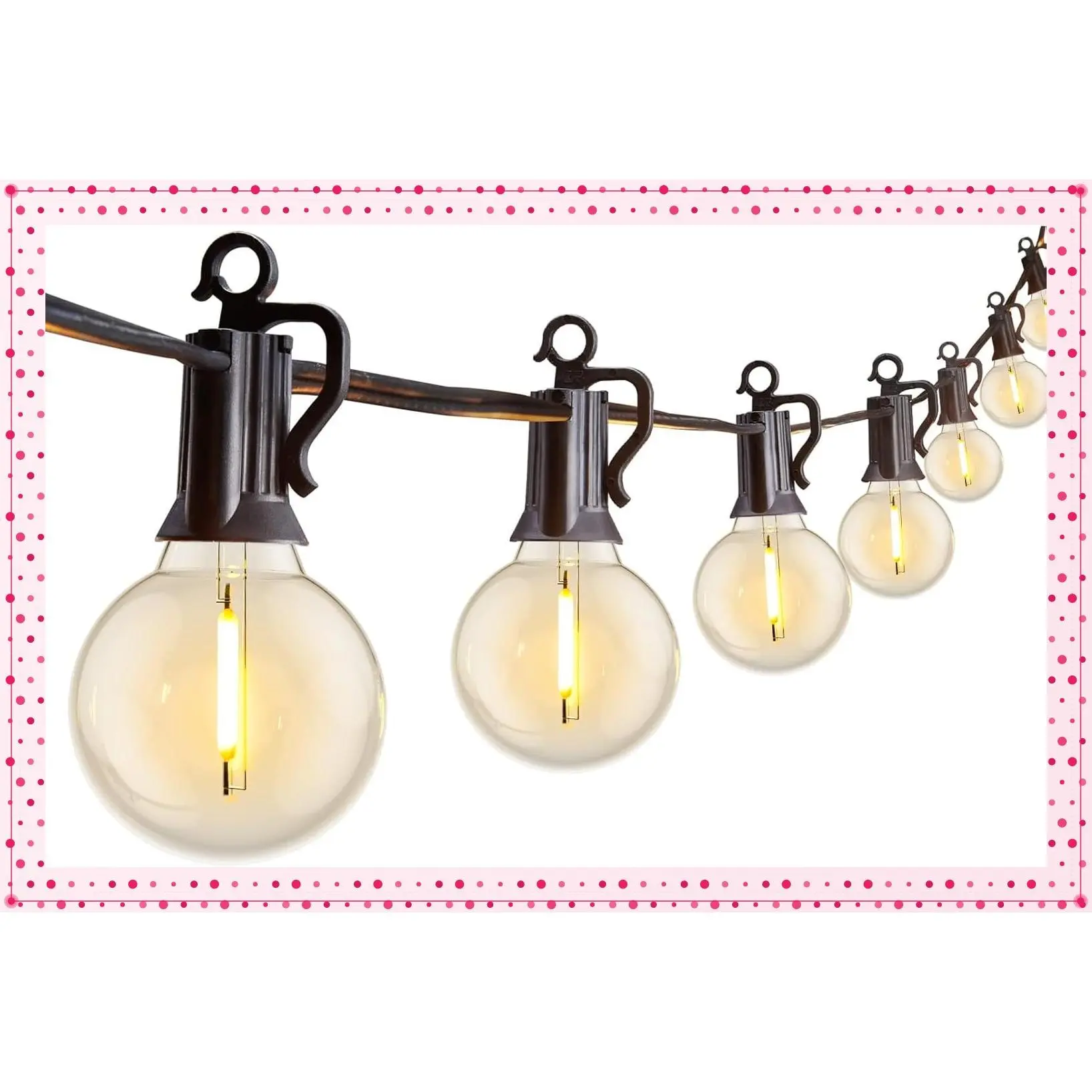 Outdoor String Lights 29FT G40 LED IP65 Waterproof with 12 Shatterproof Edison Bulbs, Dimmable & Connectable, Plug-In Hanging Patio Light for Backyard Porch Party Decor, Warm WhiteGift
