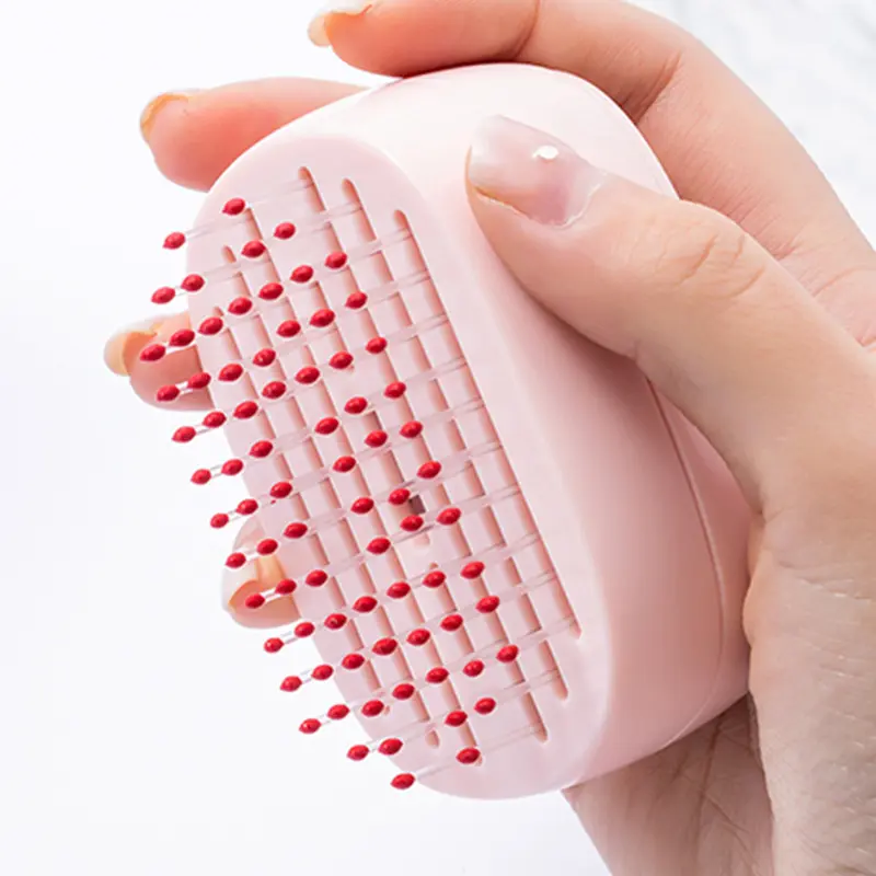 Air Cushion Comb with Automatic Hair Clippings Cleaning, Portable Comb, Curling Comb, Compact and Lightweight, Curly Hair Comb
