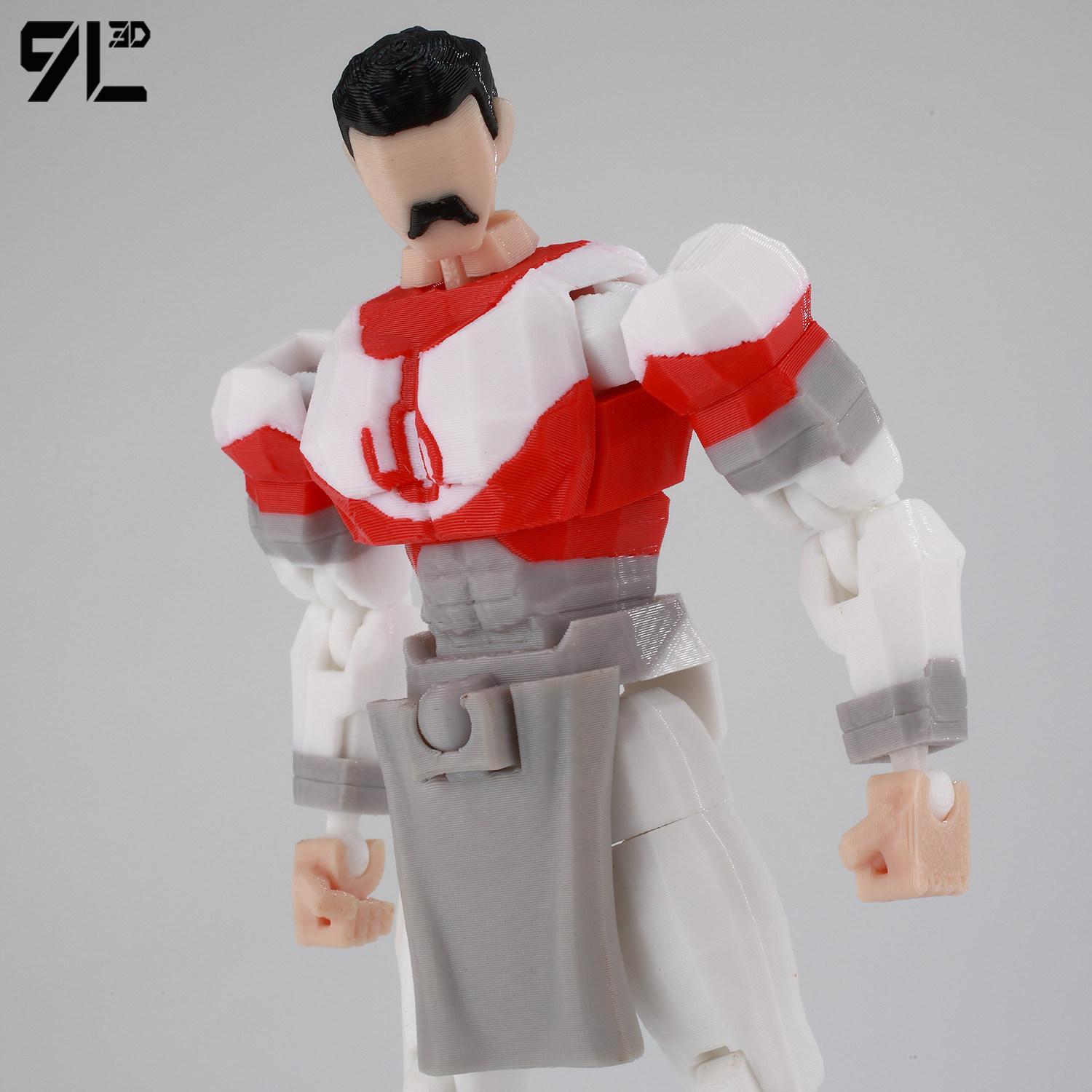 9L 3D 3D Printed Articulated Omni-Man Action Figure From Invincible Series With Interchangeable Hands Collectible Model