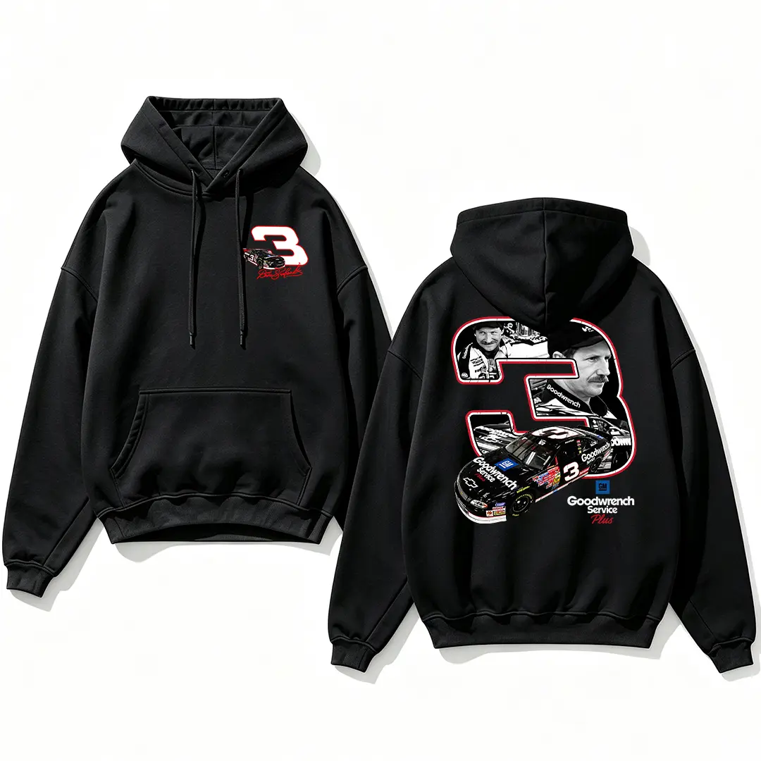 [Nearly 50% off] Men's Cotton/Poly Dale Earnhardt 03 Graphic Hoodie - Retro Unisex Racing Sweatshirt, Classic Casual Streetwear for Racing Fans
