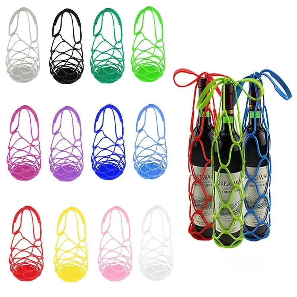 Foldable Silicone Mesh Tote Bag - Waterproof & Eco-Friendly Kitchen Organizer for Wine Lovers and Tea Enthusiasts, Reusable, Picnic