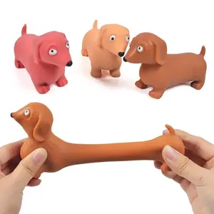 Creative Sausage Dog Pinch Music Flour Elastic Stretch-Deformation Vent Soft Squeeze Stress Relief Toy, Stimming Tool, Wellness Support, Sensory Tool for Adults, Soft Squeeze Stress Relief Toys