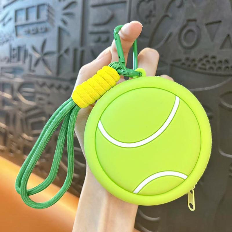 Sport Series Basketball Silicone Coin Purse, Mini Earbud Storage Bag with Keychain Sport Series Basketball Silicone Coin Purse, Mini Earbud Storage Bag with Keychain