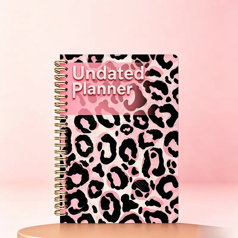 Undated weekly planner notebook, Spiral Bound Notebook, weekly to-do list notebook, with goal and habit tracker, A5 weekly planner notebook with spiral binding, 15 cm x 20.8 cm
