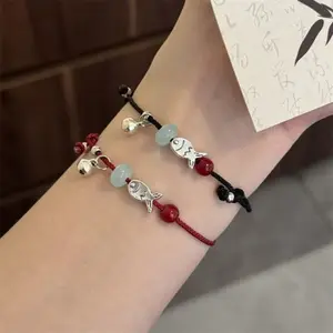 Handwoven Bell Bracelet for Women and Men, Minimalist Boho Wrist Rope Jewelry, Chinese-Inspired Artisan Cord Bracelet, Adjustable Unisex Fashion Accessory, Simple Elegant Daily Wear Jewelry, Versatile Gift for Casual Outfits, Festivals, and Everyday Style