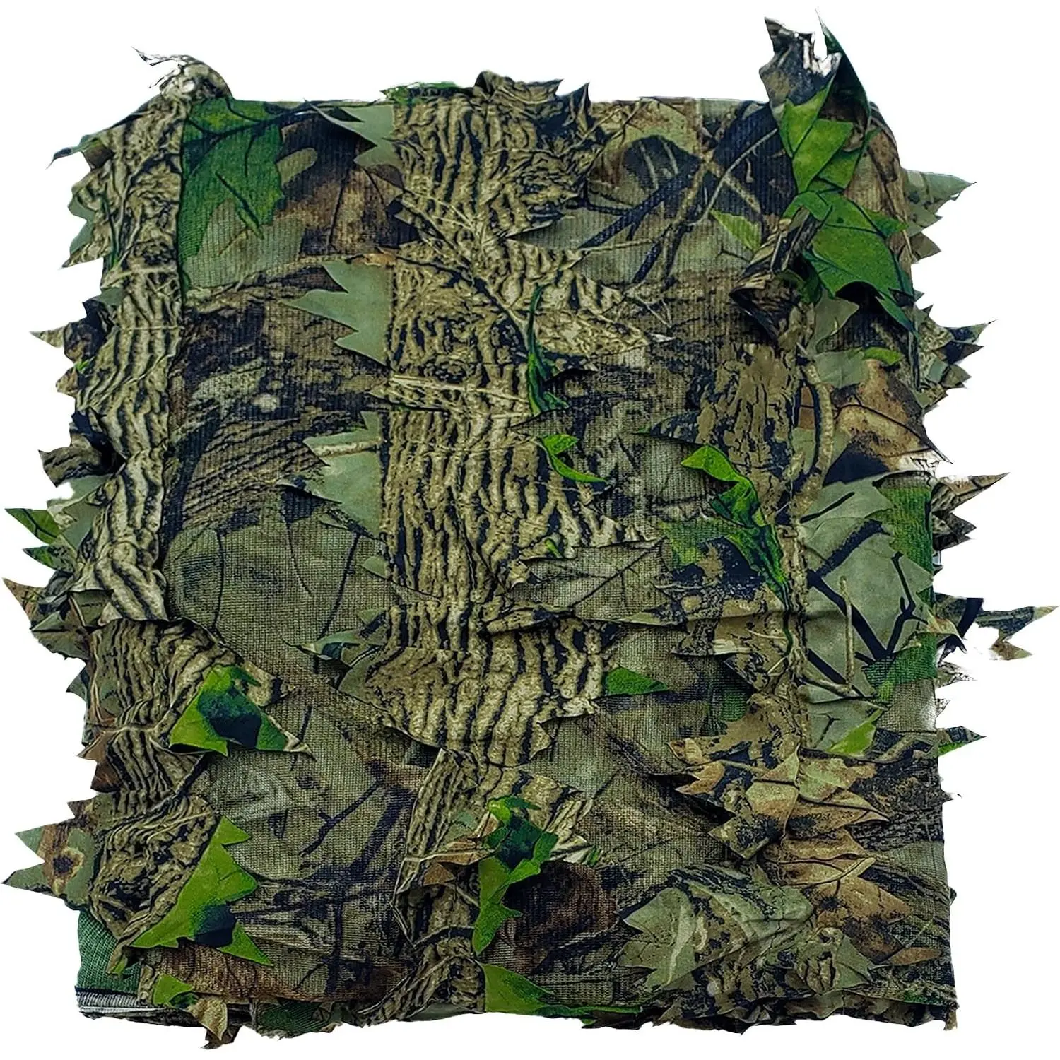 Camo Netting 3D Leafy Camouflage Net for Hunting, Tree Stands Concealment, Traping, Sunshade, Decoration, Shooting, Paint Ball and More, 5 ft X 12 ft