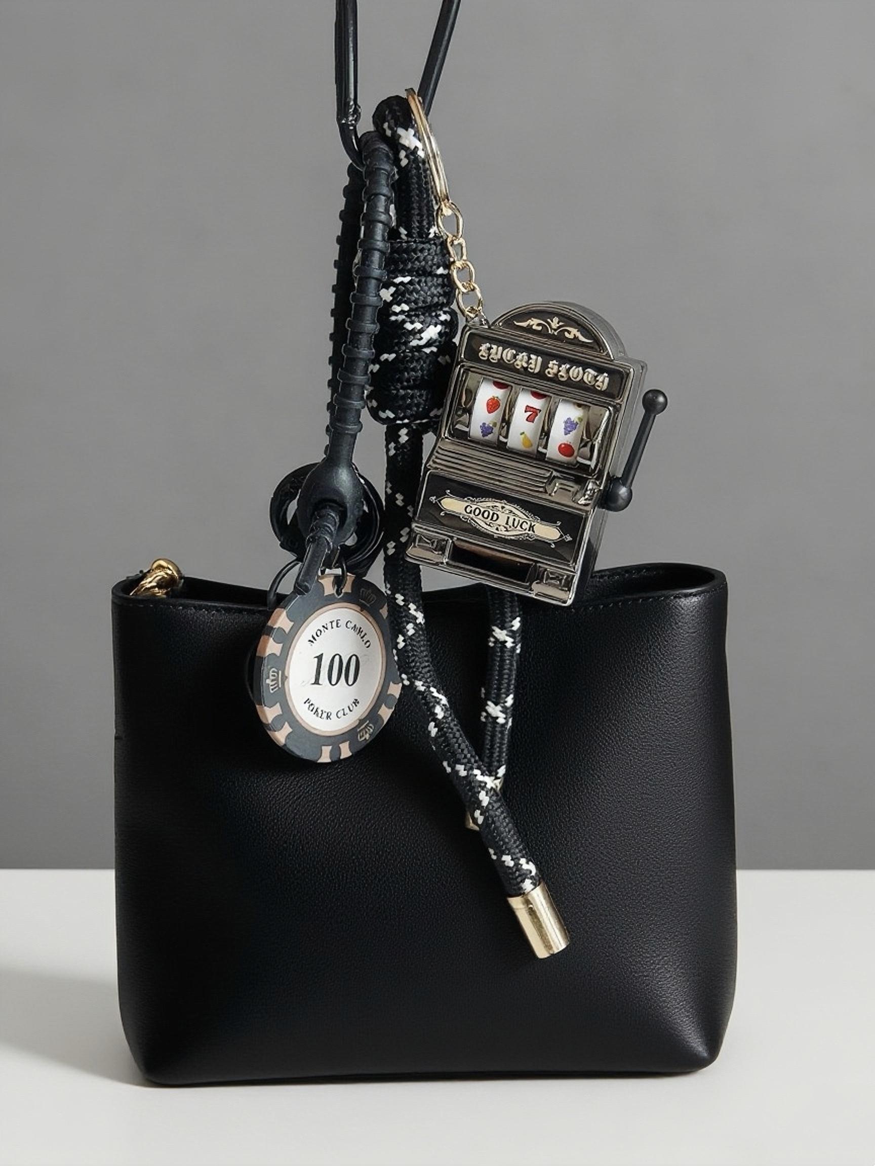 Creative Bag Charm, Vintage Street Style Mini Slot Machine Pendant, Casual All-Season Accessory for Bags, Bag Charm Keychain