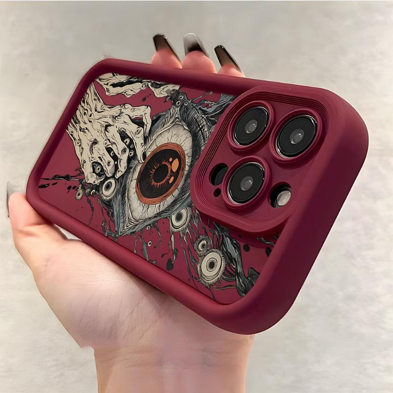Case for IPhone 17 Pro Max 16 Plus 15 14 13 12 11 Air E with Patterns of Eyes and Strange Hands Full of Weird and Mysterious Style Phone Case Anti-Scratch Shockproof Soft Silicone Protective Cover