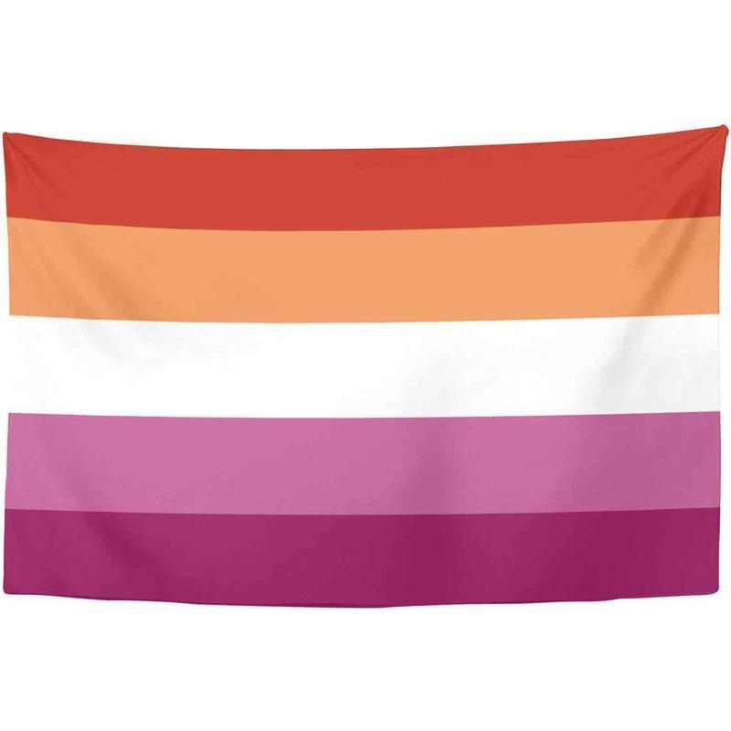 Tapestry  Lesbian Pride Flag Tapestry, Lesbian Wall Decor Hanging for Bedroom Living Room Dorm (60x40 inch)