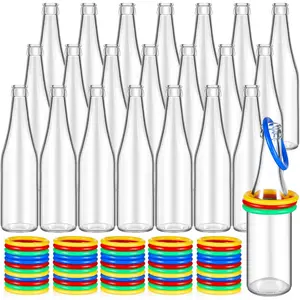 Ring Toss Outdoor Carnival Backyard Adults Fun Target Glass Bottles with Mixed Color Rings Hoops for Family Outside Sport Party Accessoriesfidget toys
