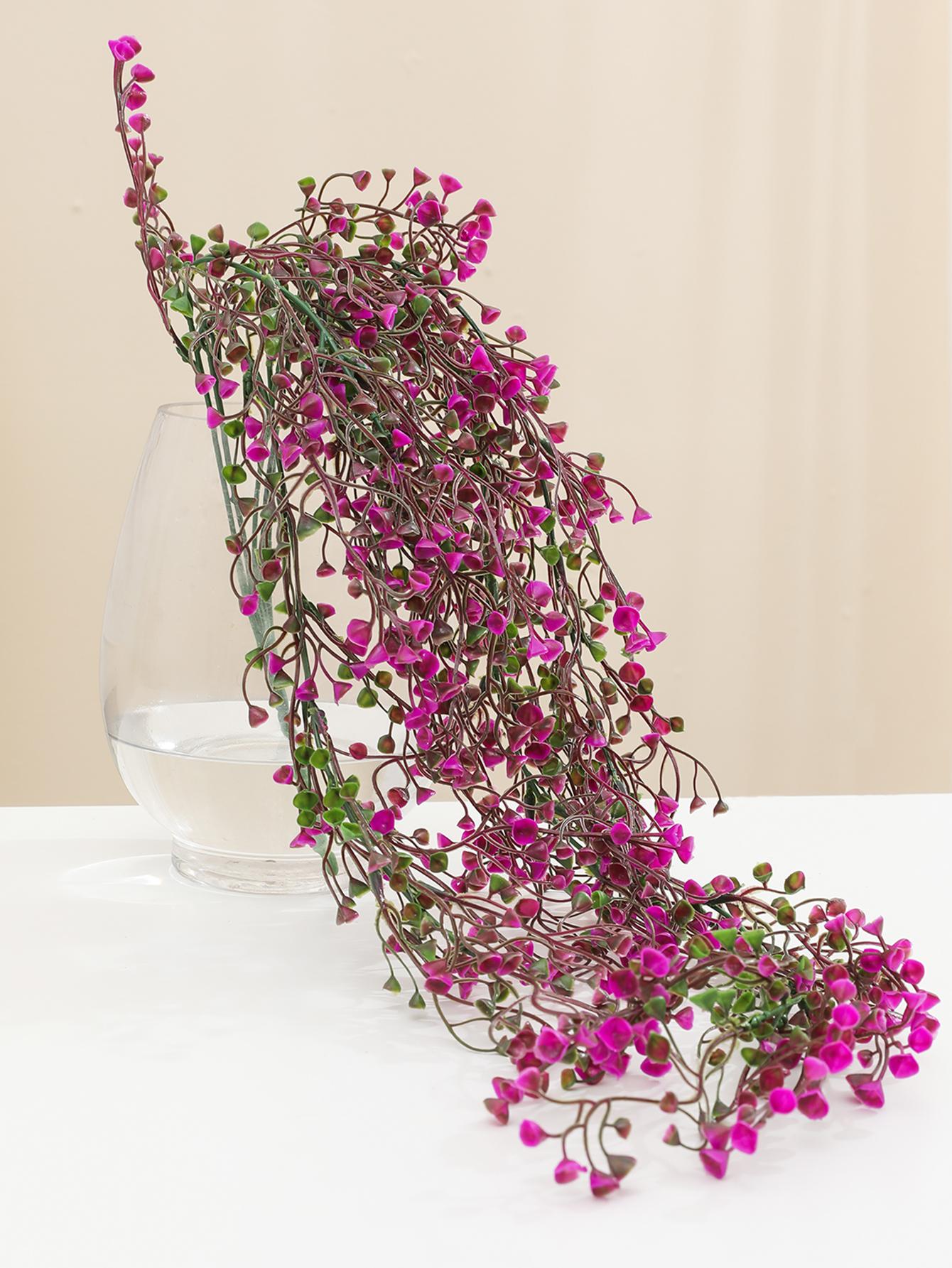 Simulated Orchid Vine Green Yellow Purple Fake Plant Wall Hanging Basket Flower Wedding Home Garden Decoration Aitificial Rattan Decorative Fruit