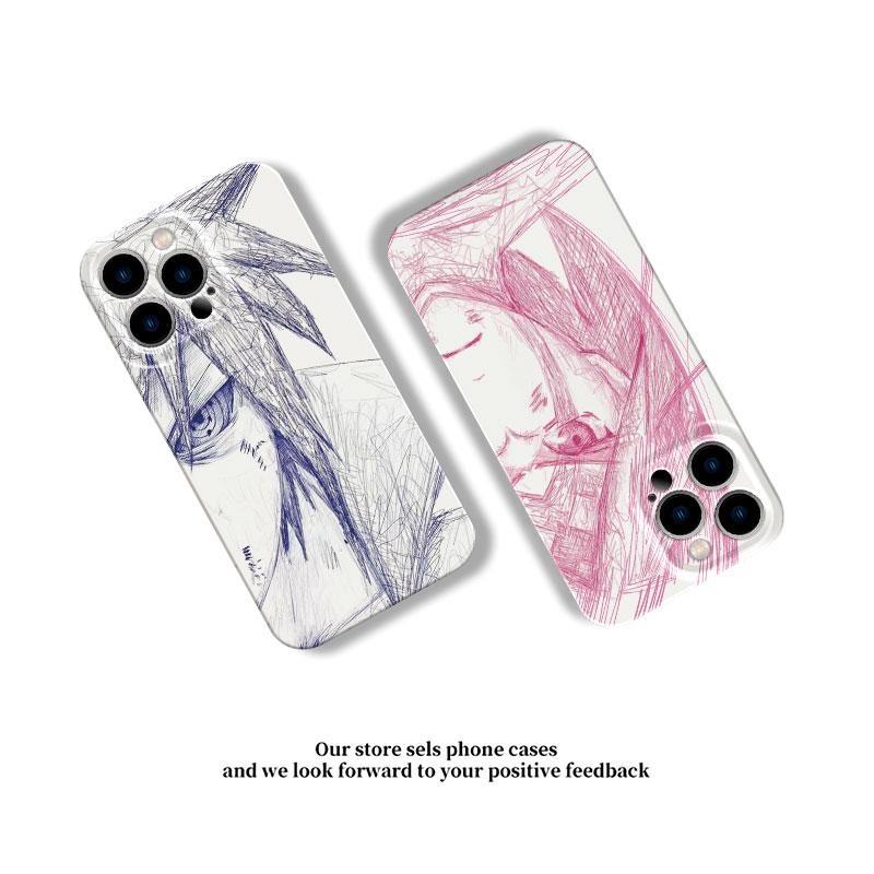 Viral Aesthetic Popular NARUTO Lovers Sasuke Sakura Phone Case for iPhone 11 12 13 14 15 16 17 Pro Max Plus Naruto White Film Cartoon shockproof Cover