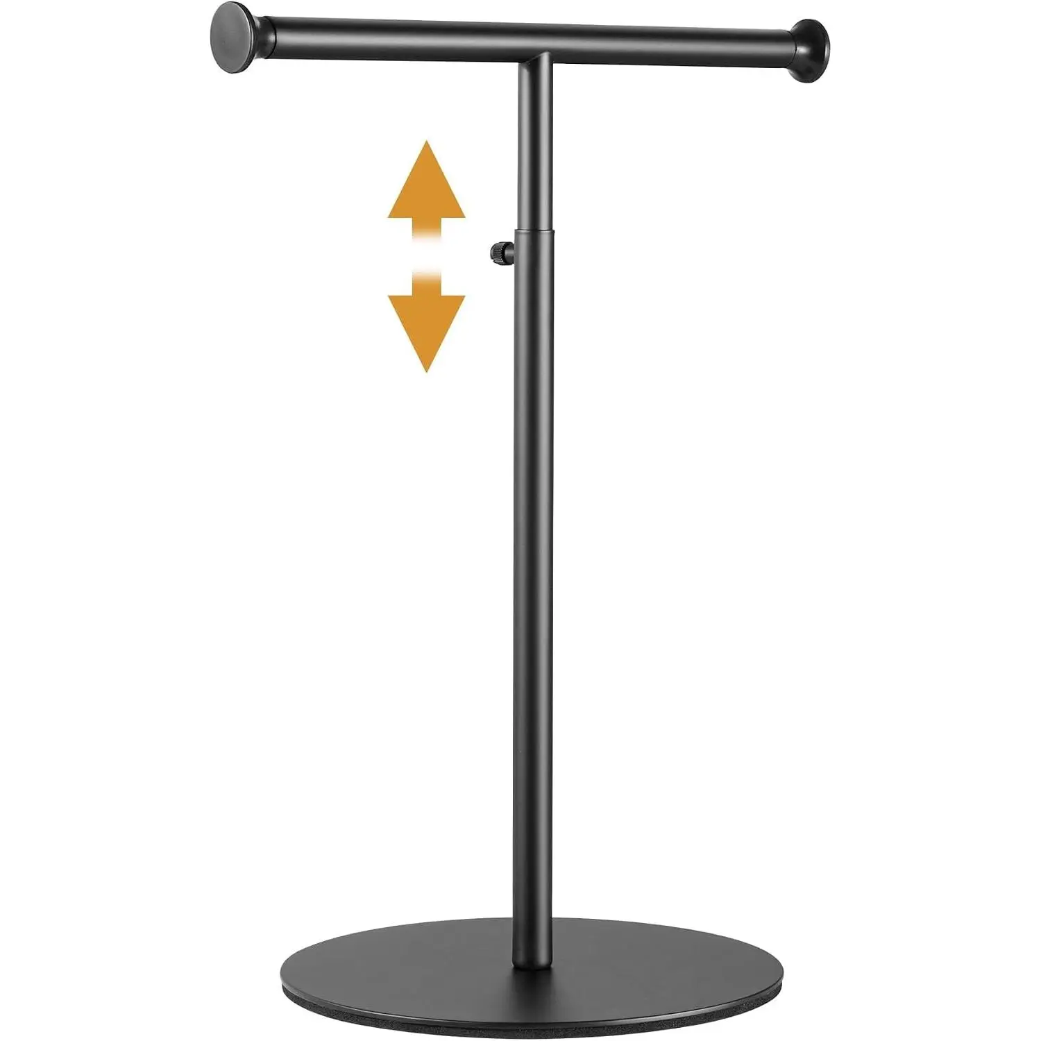 T Bar Purse Display Stand Tabletop: Adjustable Height Handbag Holder, Countertop  Rack for Long Necklace Scarf Lanyard, Black