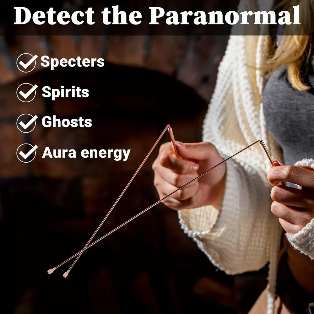 2 Pcs Pure Copper Divination Rods Set – Ghost Searching Tools for Spiritual Exploration, Water Treasure Pointing Rods, Concealed Items Locator, Durable Solid Copper Construction, Ideal for Paranormal Investigators Enthusiasts