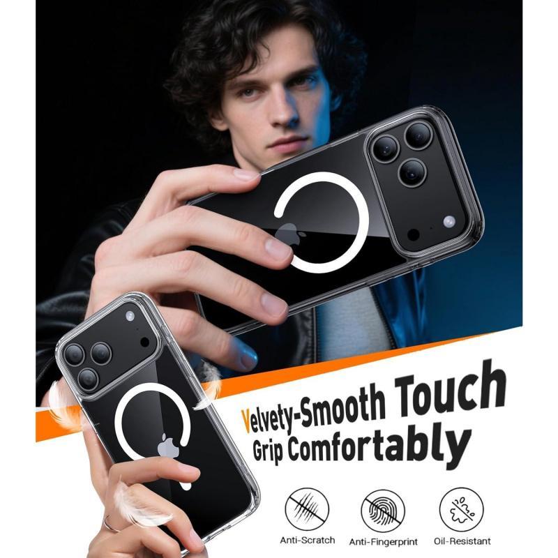 MagSafe Compatible Clear Case for iphone 17Promax/16/16E/15/14/13/12/11pro promax plus,Anti Yellowing Transparent Protective Cover,Offering Shockproof Protection,Strong Magnetic Ring, Military GradeShockproof,