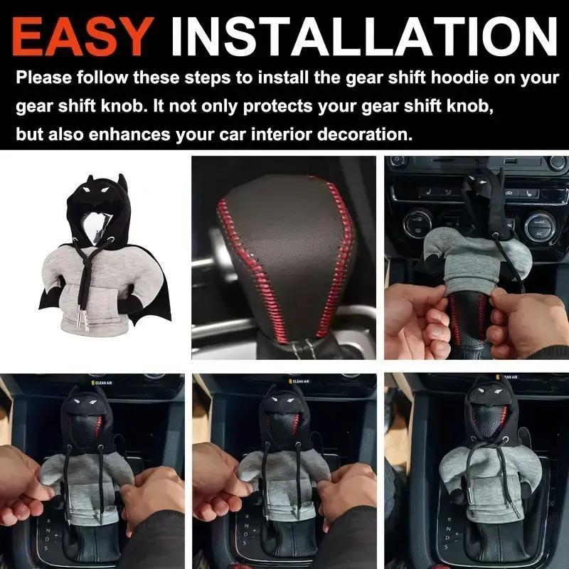 Creative Hooded Design Car Gear Shift Cover, Dust-proof Car Gear Shift Cover, Car Interior Decoration Accessories for Men & Women