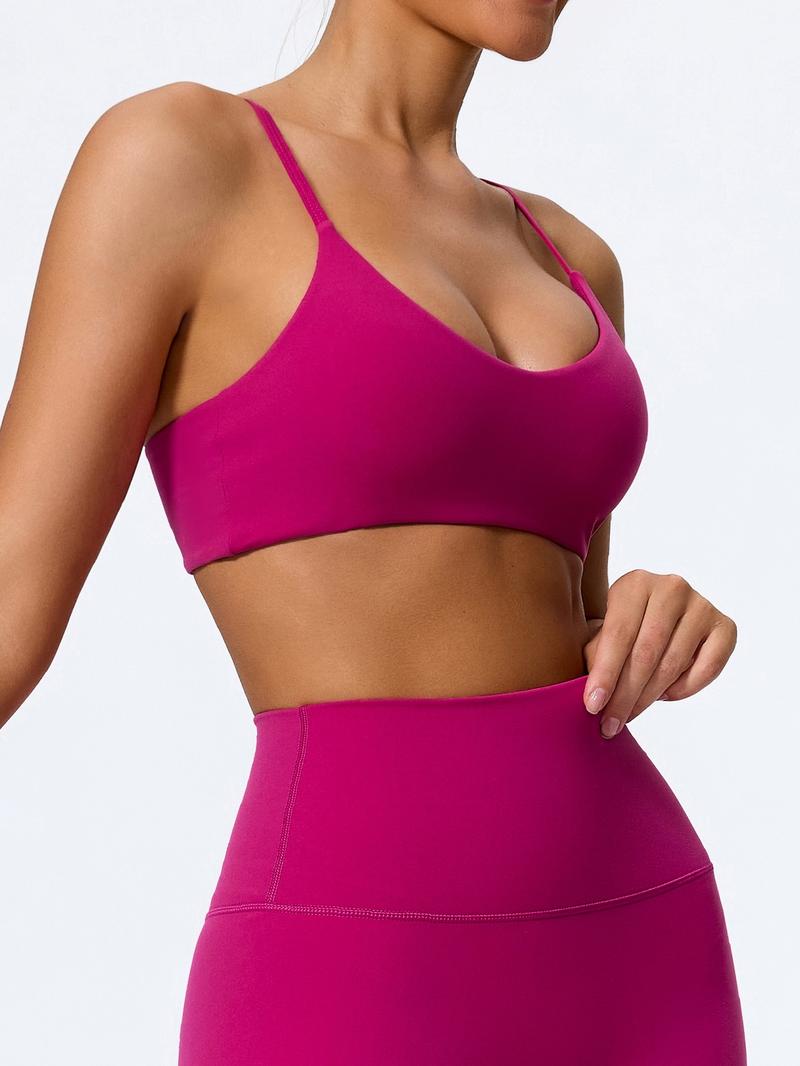 Women's Ultra-Soft Fabric Sports Bra, Tight-Fit Backless Yoga Top, Removable Pads, Ideal for Running & Fitness, Casual Daily Wear
