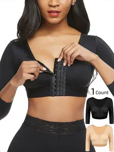 1 Count Shaper Corset for Women, Arm Compression Sleeves Slimming,  Fajas, Arm Front Closure Shapewear Tops With Bras, Womenswear, Gather Half Sleeved Bra without Steel Ring, Underwear, Suitable for Running and Yoga