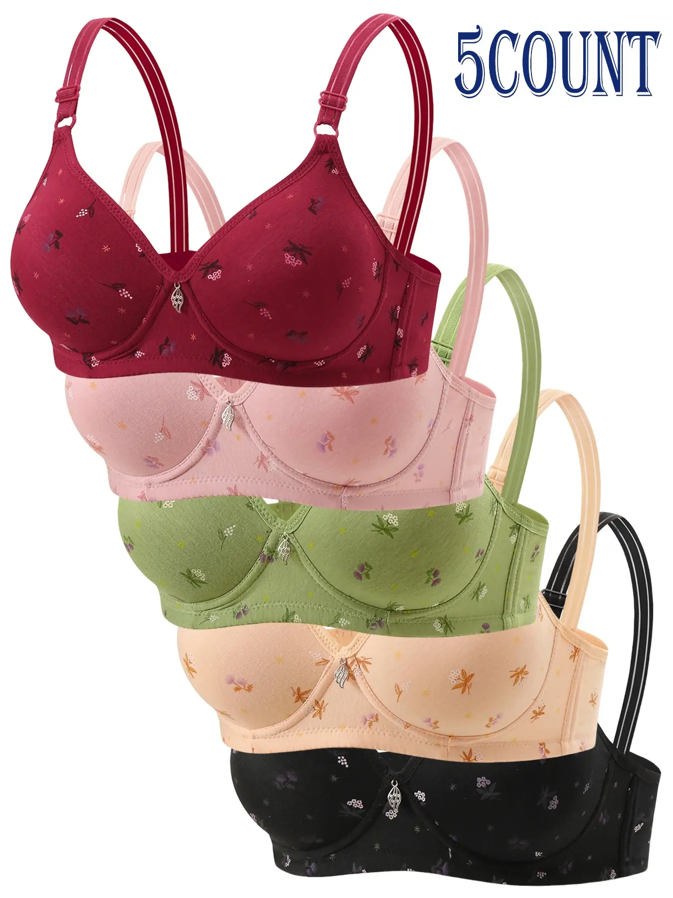 Adjustable Strap Bra Set, Soft Wire-Free Design, Ultimate Comfort and Support, Comfy Bras, Fashionable Daily Wear, Multiple Sizes Available