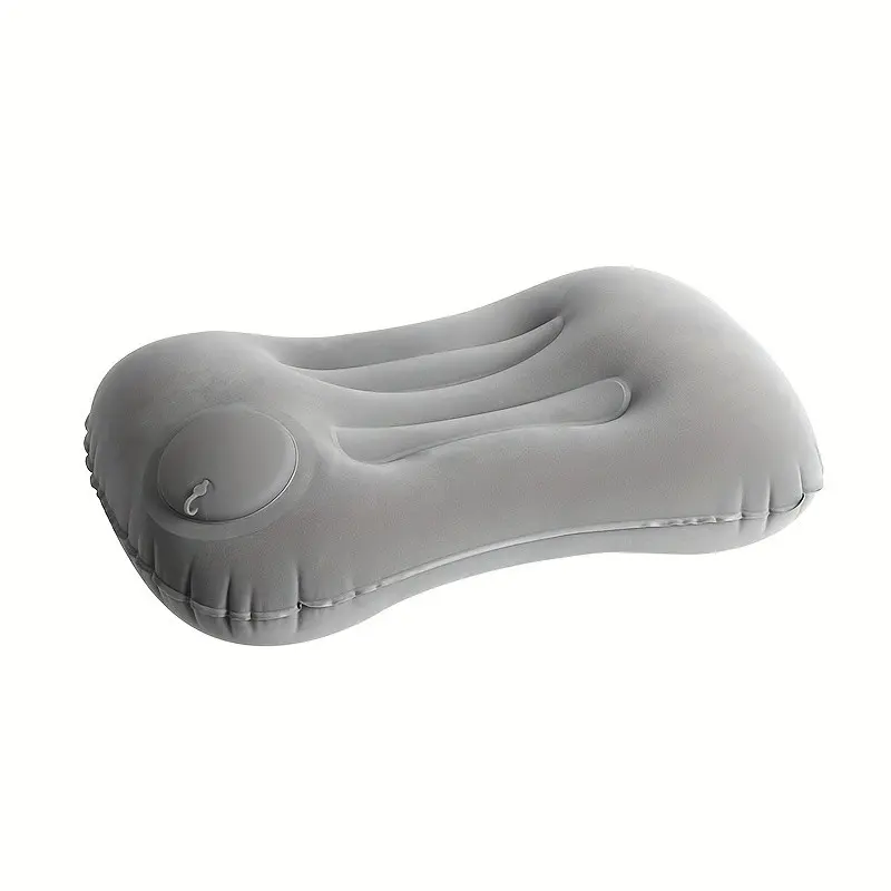 Camping Inflatable Pillow, 1-Pack Portable Neck Support Press-to-Inflate Pillow, Small Air Pillow for Beach, Office, Home, and Travel