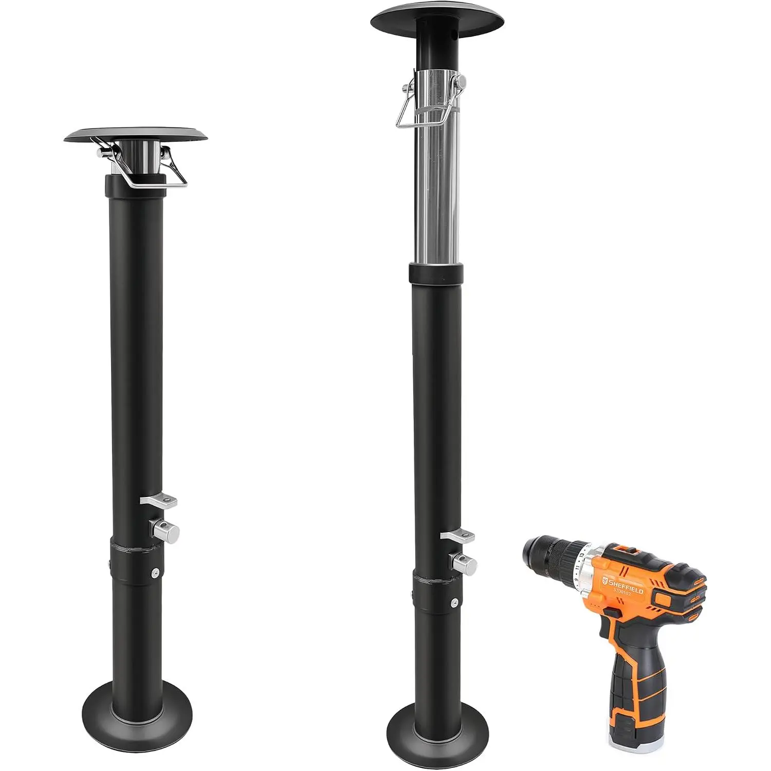 RV Slide Out Support Jacks Adjustable from 24”-45”, Drill Allowed | Support Jacks with Flat Top, 7000lbs Each Camper Slide Out Stabilizer Jacks