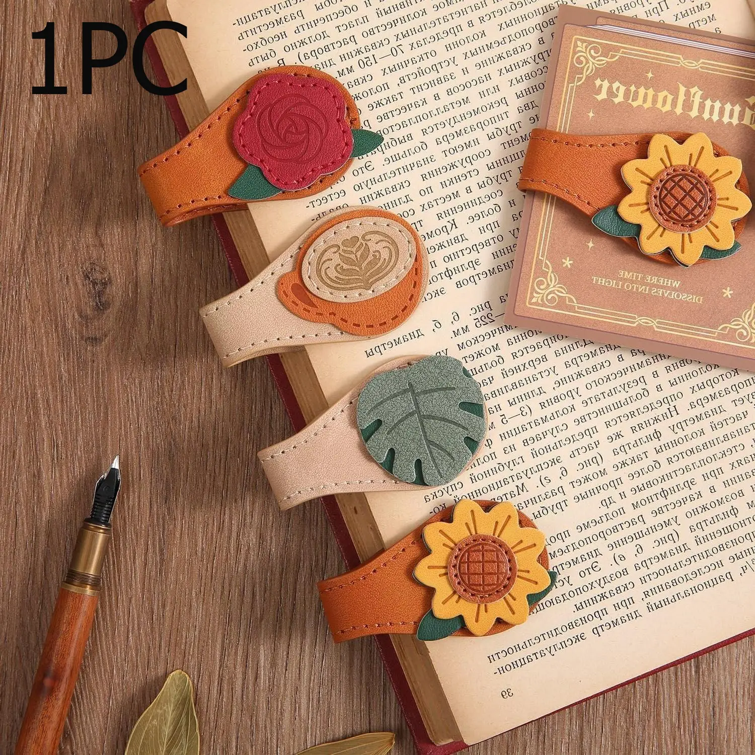 Magnetic Leather Book Page Clip Bookmark, Vintage Style Magnetic Bookmark, Handmade Floral Design, Retro Literary Gift