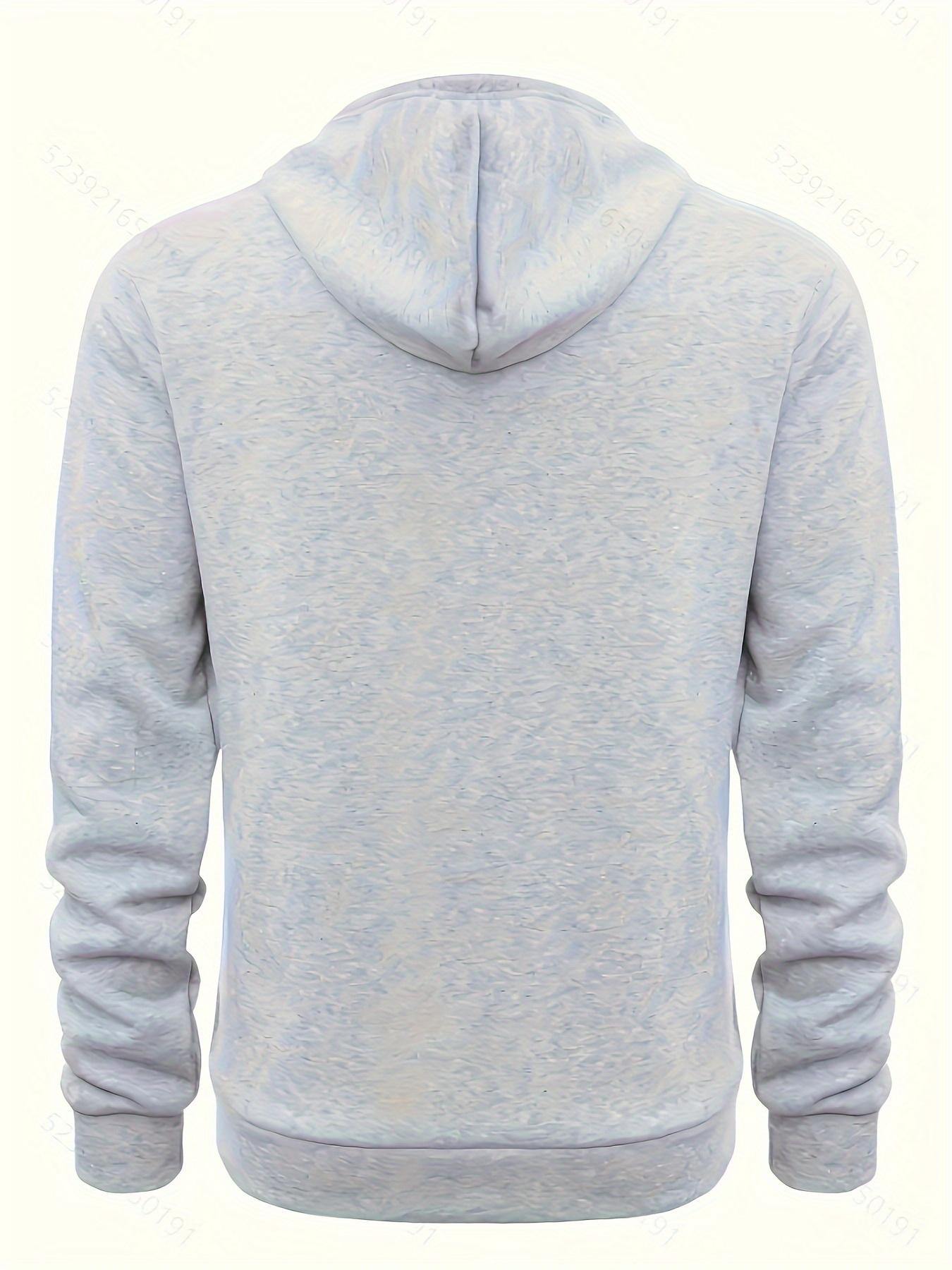 [Winter Warm Hoodie] Men's Heavyweight Hooded Sweatshirt - Winter Warm Pullover Hoodie, Casual Gym & Casual Attire, Machine Washable Solid Color Long Sleeve Hoodie for Men, Training & Outdoor Activities (Regular Fit, Autumn/Winter) - No Belt Loops/Ties