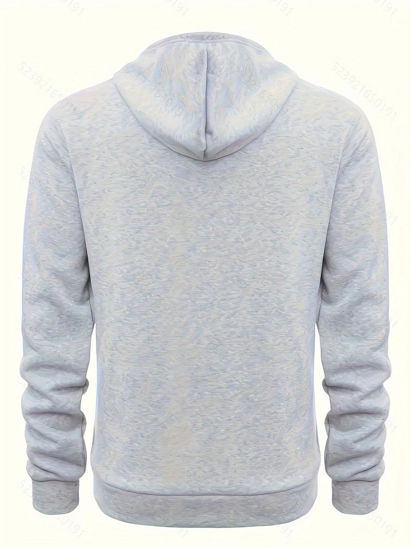 [Winter Warm Hoodie] Men's Heavyweight Hooded Sweatshirt - Winter Warm Pullover Hoodie, Casual Gym & Casual Attire, Machine Washable Solid Color Long Sleeve Hoodie for Men, Training & Outdoor Activities (Regular Fit, Autumn/Winter) - No Belt Loops/Ties