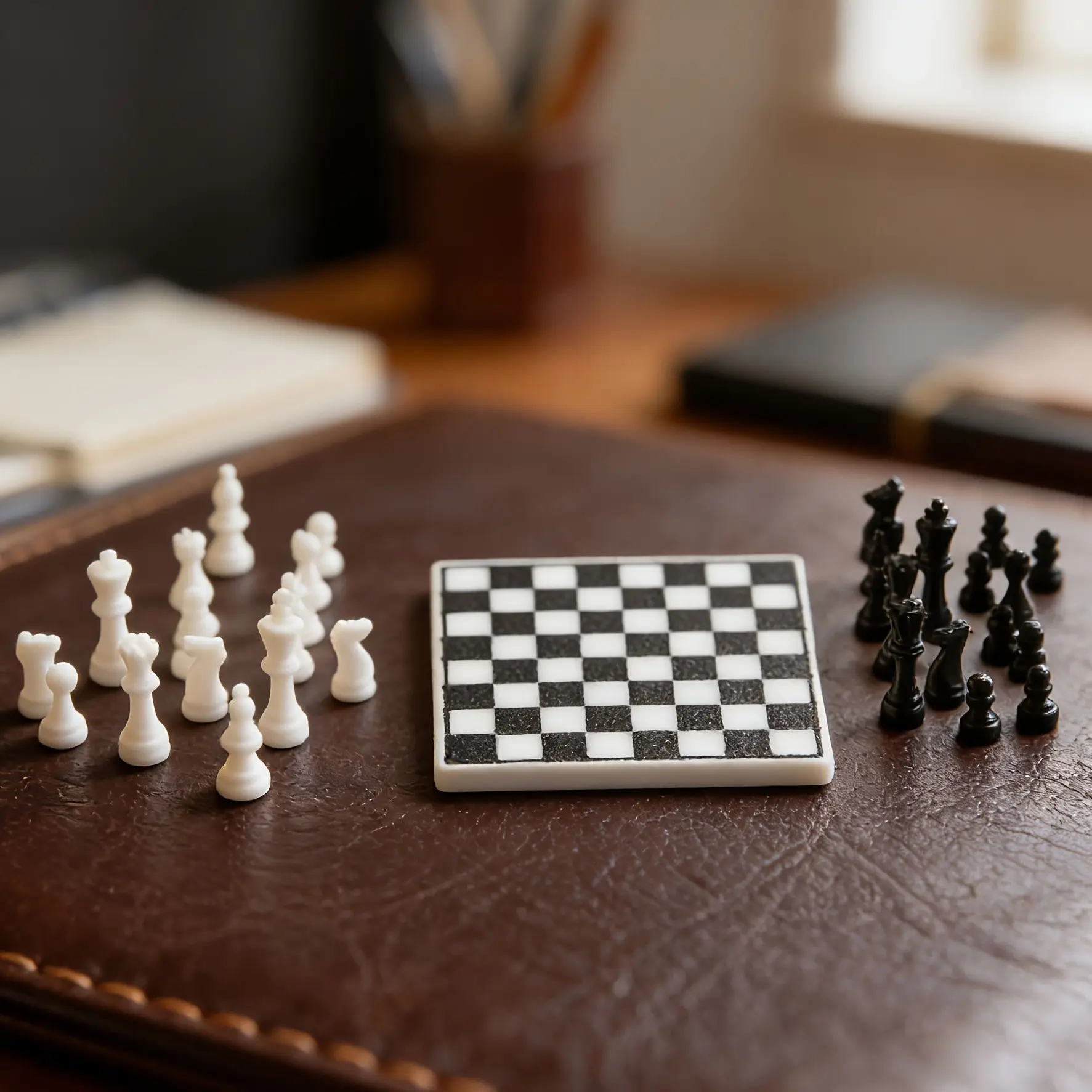 Printed Miniature Chess Board Model, Desktop Craft, 3D Printed Life Scene Replica, International Chess Simulation, Decorative Art Piece