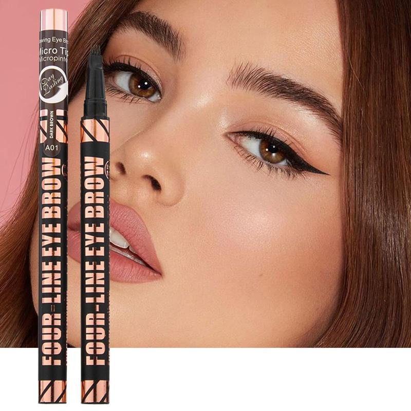4 Tip Brow Pencil Instantly Shape Bold, Wild Brows with One Click 12H Waterproof & Smudge-Proof, Easy to Use for Everyone