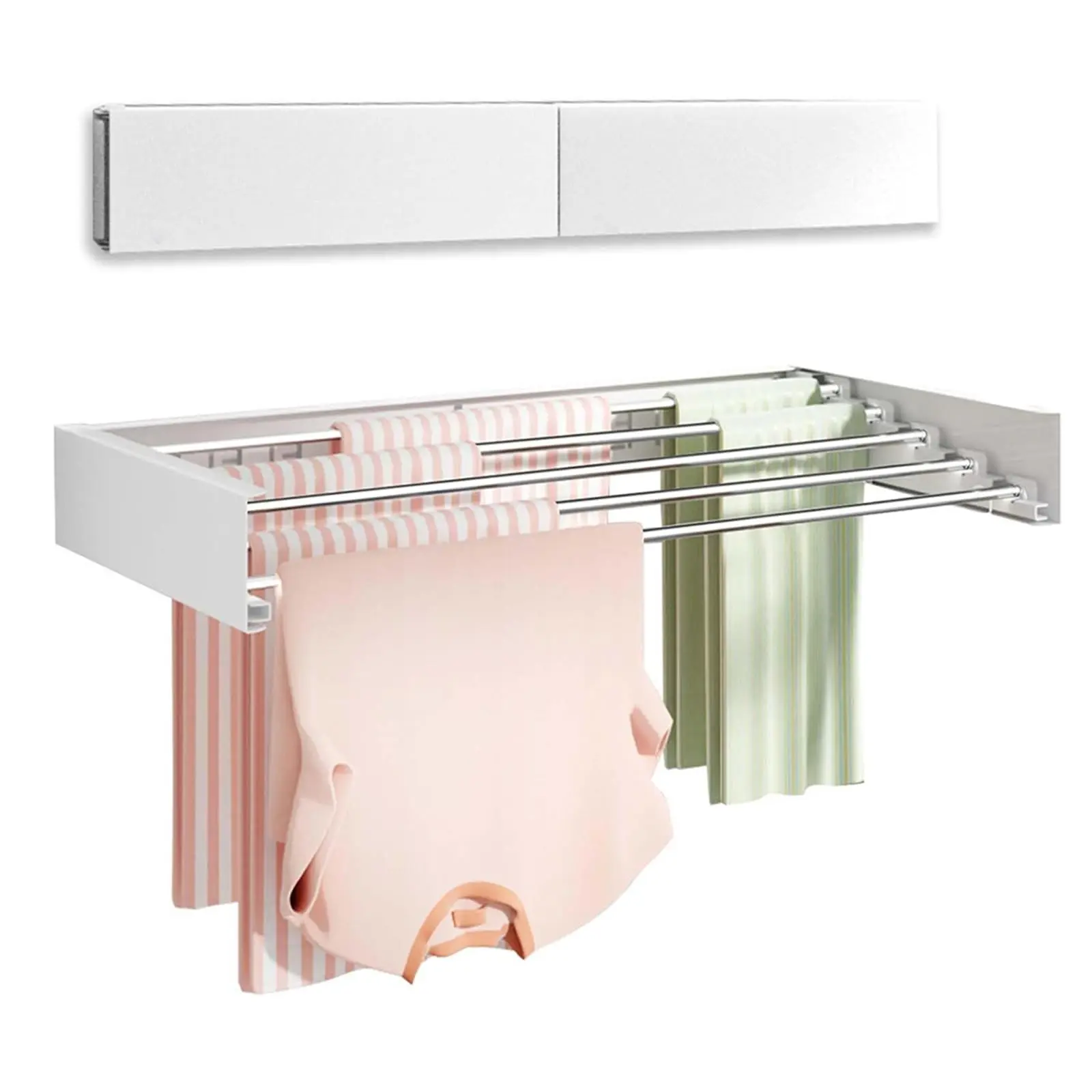 Wall Mounted Clothes Drying Rack Clothes Drying Rack Wall Mounted,Collapsible Hanging Racks for Laundry,Foldbale Laundry Drying Rack Wall Mount with Wall Template