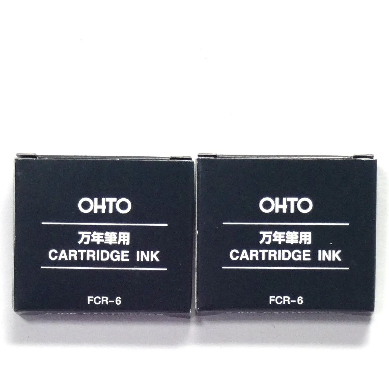 Ohto Fountain Pen Refill  FCR-6 (Black) 6 cartridges × 2 Packs,  12 cartridges ( Import) [Komainu-Dou  Package]