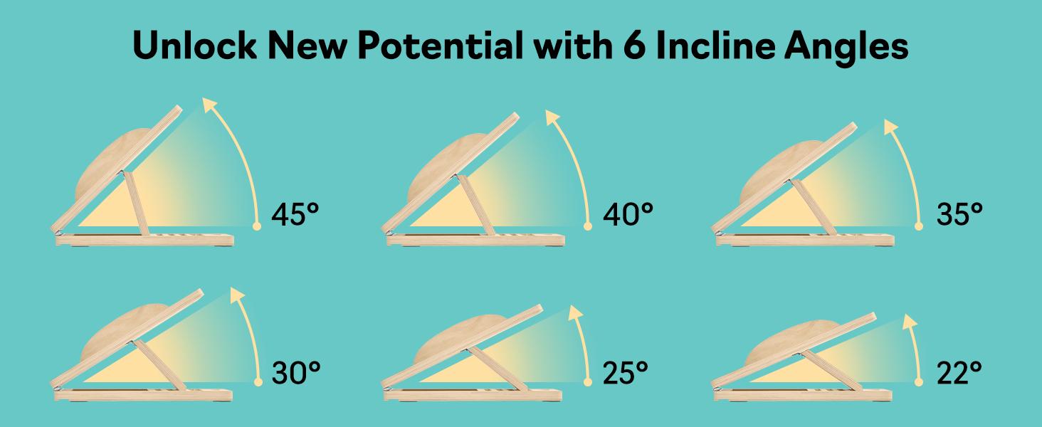 Slant Board with 6 Incline Angles - Transforms Into a Balance Board - Premium Calf Stretcher and Wobble Board for Effective Calf Stretching and Squats Slant Board with 6 Incline Angles - Transforms Into a Balance Board - Premium Calf Stretcher and Wobble Board for Effective Calf Stretching and Squats