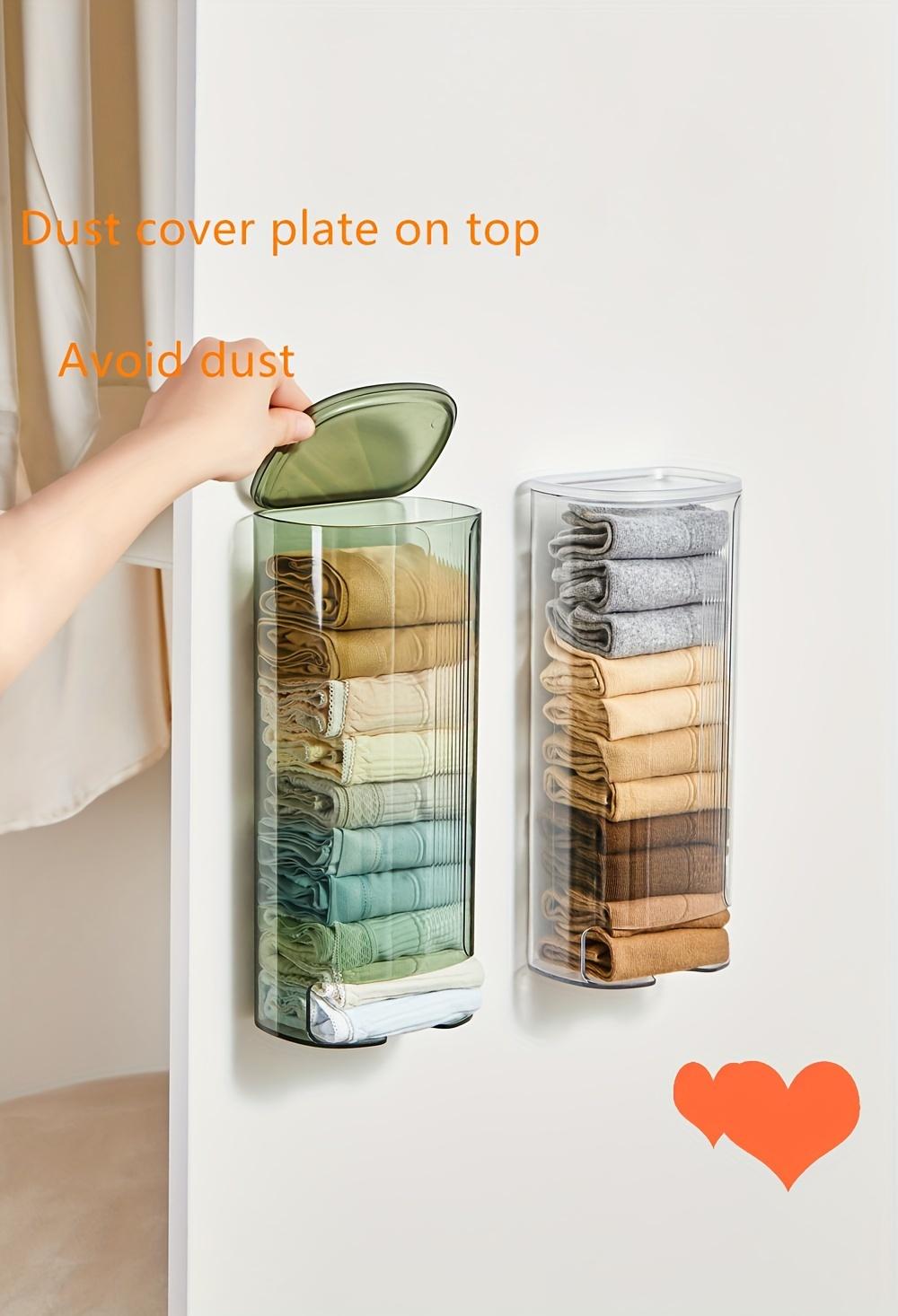 [Transparent Closet Organizer] Transparent Plastic Wall-Mounted Under Cabinet Organizer Clothes Organizer for Bras, Socks & Underwear - Multiple Compartments Hanging Storage Box for Closet Organization, Closet Organizers And Storage, Home Organizers