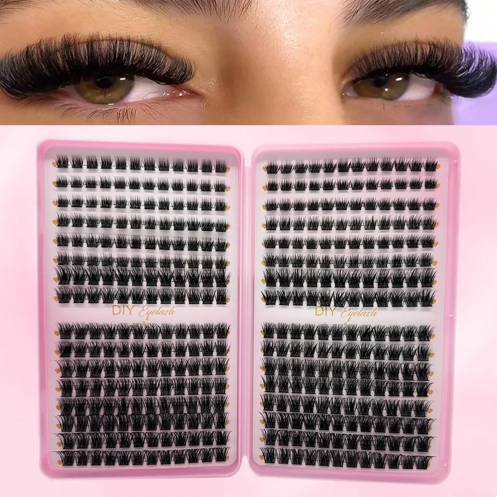 384 Pcs Eyelash Extension Kit, Multiple Lengths, Odorless, Easy Apply, Home Makeup Essentials, Perfect for DIY Beauty Looks