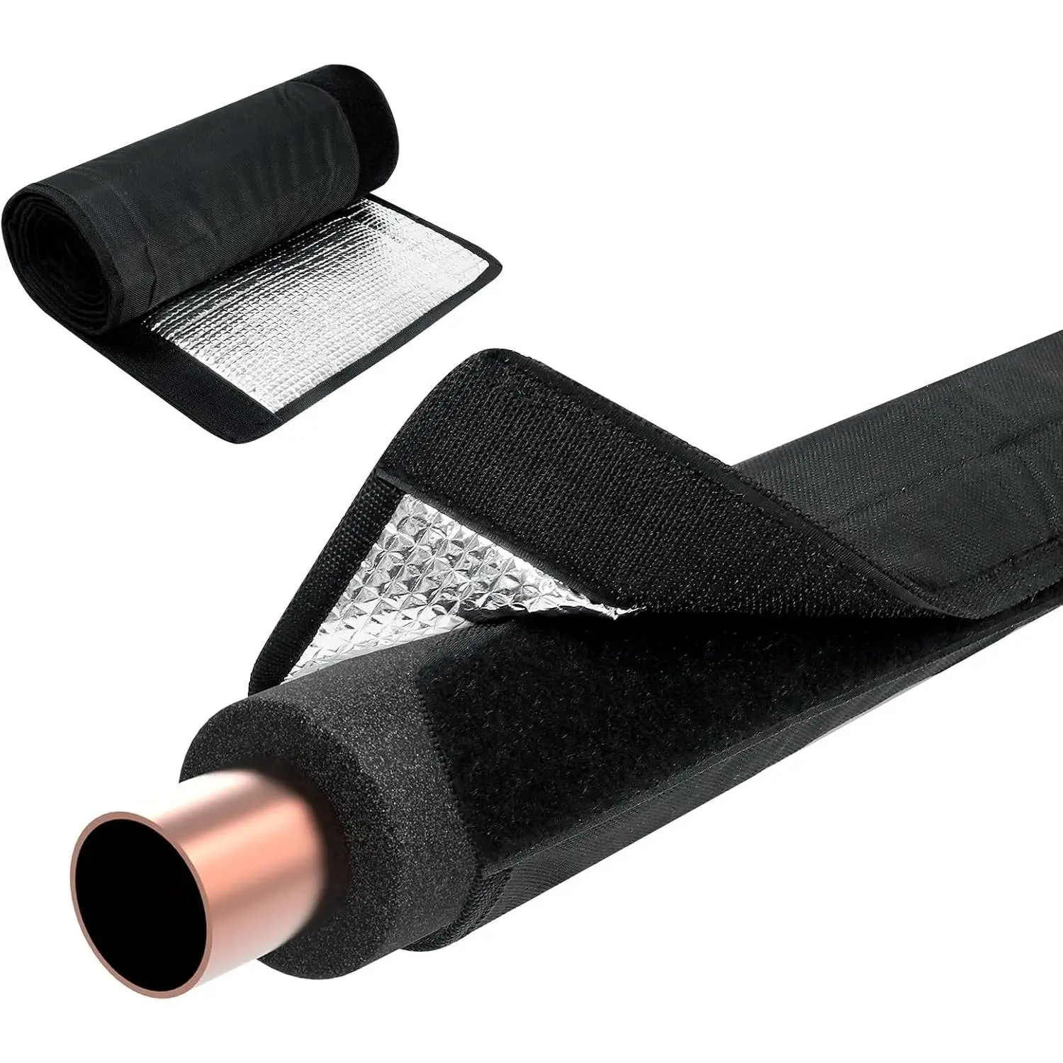 3 Layers HVAC Copper Pipe Insulation Cover, 78 x 11.8 Inch Flexible Pipe Insulation Wrap, 600D Oxford AC Copper Line Insulation Sleeve Wrap for Central Air Conditioning Mini Splits