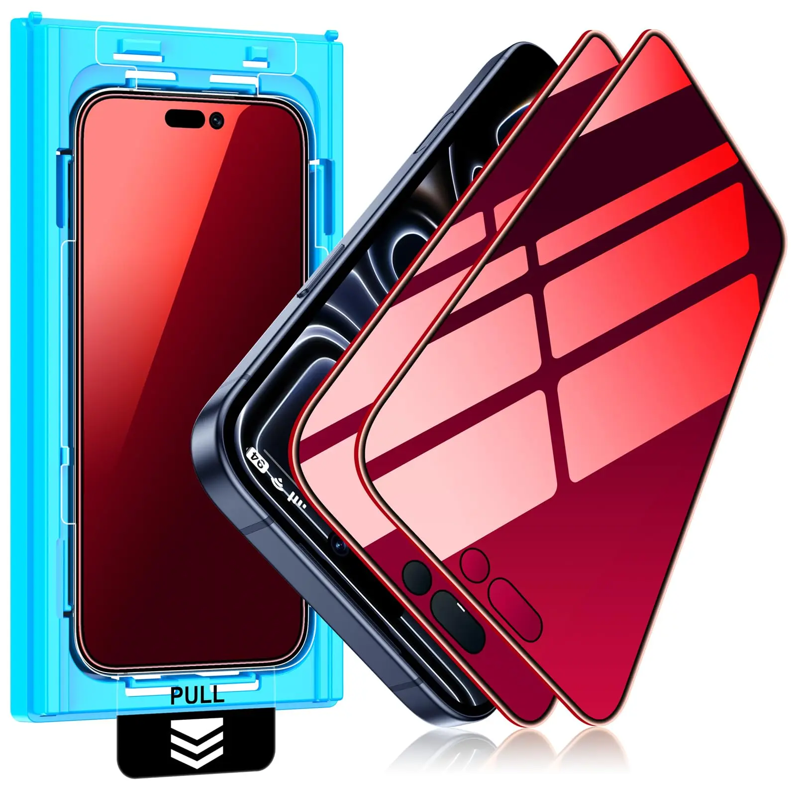 Mothca 2 Pack Color Privacy Screen Protector for iPhone 17 Pro Max/iPhone 16 Pro Max 6.9-inch [Auto Fit Box Dust-Free] Anti Spy Anti-Fingerprint Full Coverage Protection Tempered Glass