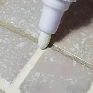 Waterproof Quick-Drying Tile Grout Pen, Comes With Replacement Nibs, Wall Grout Pen, Mold-Proof Decorative Grout Pen For Tiles, Floors, Bathrooms, Tile Repair Tool, Home Decor Grout Pen, Tile Pen, Grout Pen, Cement Jointing Decorative Pen, Home Decor Chri